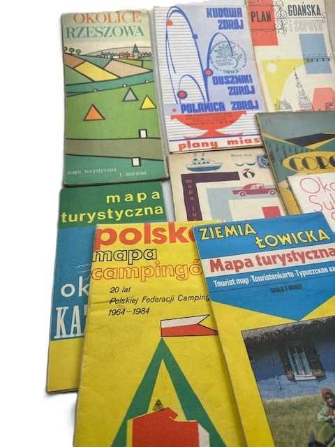 Stare mapy plany PRL miasta regiony 15 szt