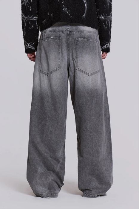 Jaded London Washed Grey Colossus Fit Baggy Jeans