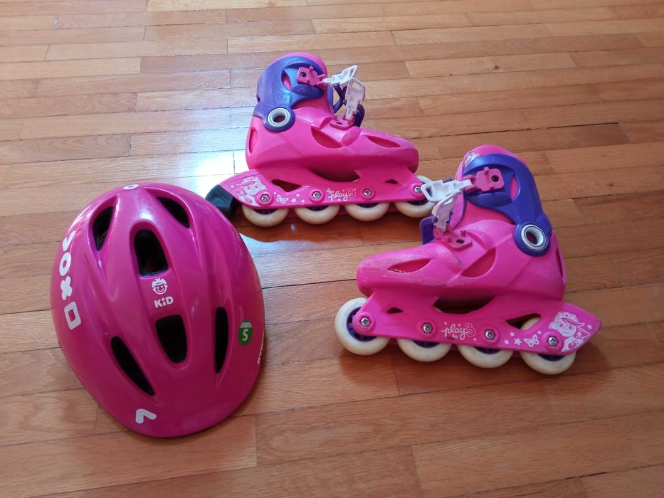 Patins em linha + capacete