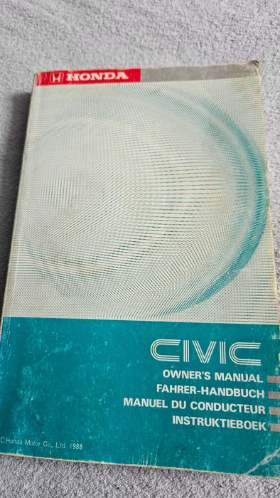 Honda Civic  1989 Książka serwisowa ( instrukcja obsługi )