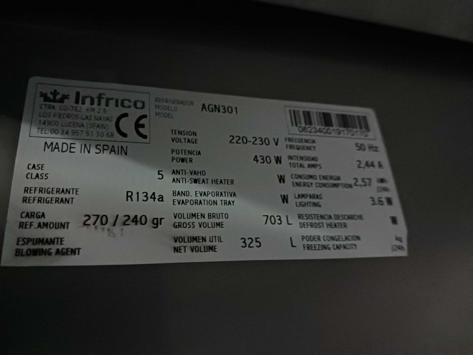 ACM1515 - Armário de Conservação em Inox de 325L - SEMI-NOVO