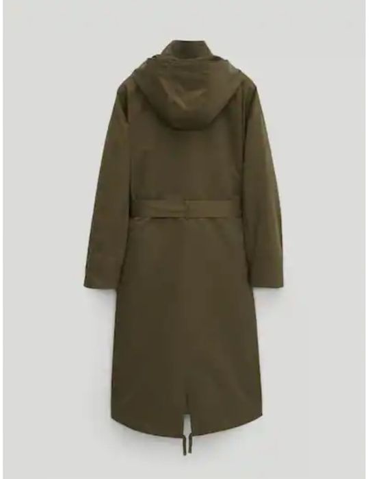 MASSIMO DUTTI parka płaszcz khaki 36/S oversize