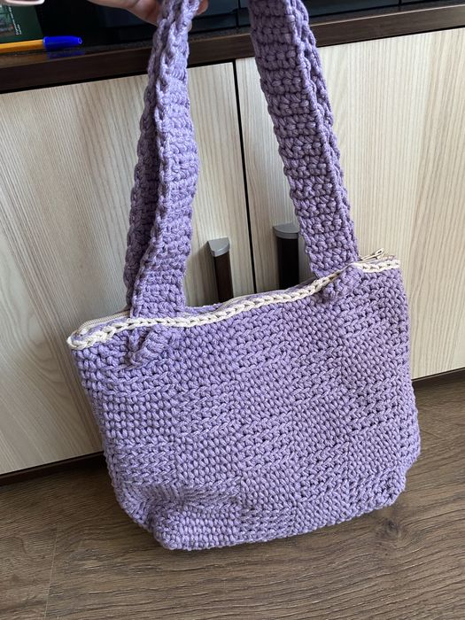 Torebka zrobiona na szydełku - shoperka Handmade