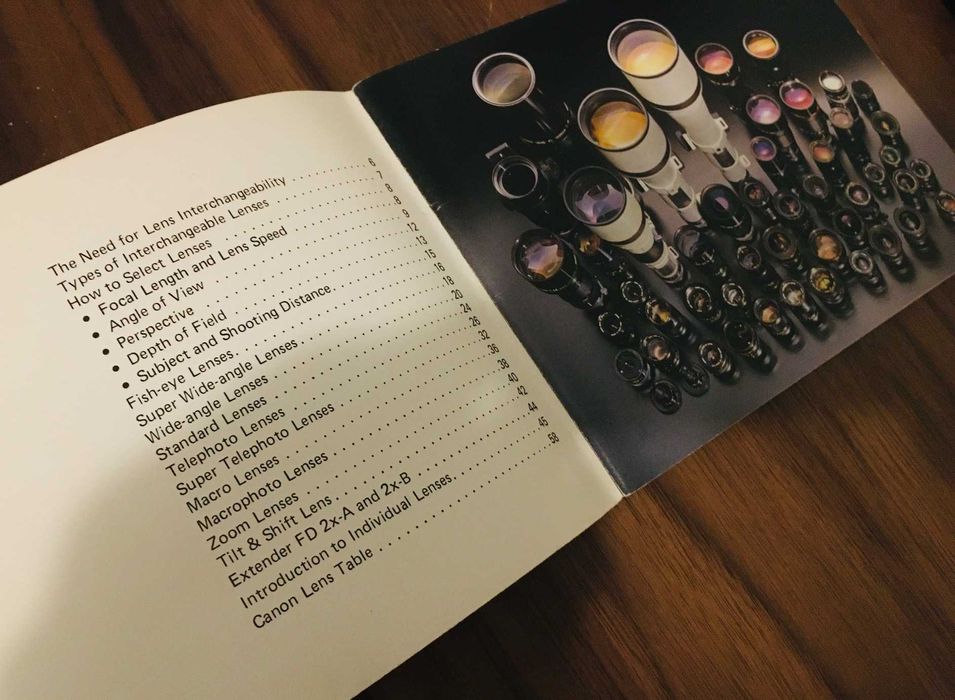 Catálogo Objectivas Canon FD