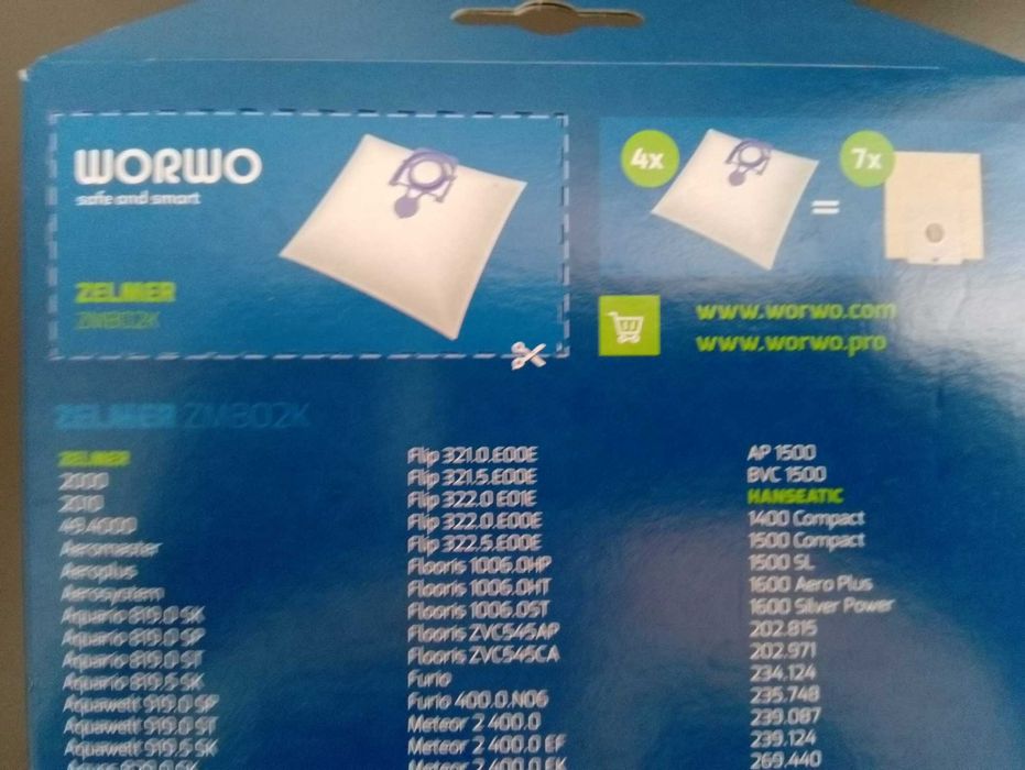 Worki do odkurzacza Zelmer z filtrem