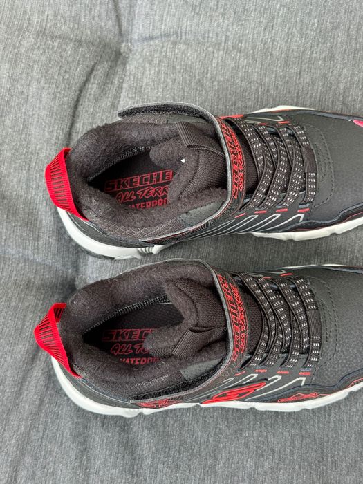 Детские кожаные ботинки на липучках Skechers Velocitrek 27/30/31/32/33/35р