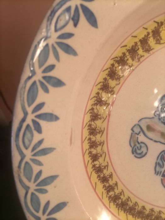 Faiança Coimbra séc XIX Prato Fundo