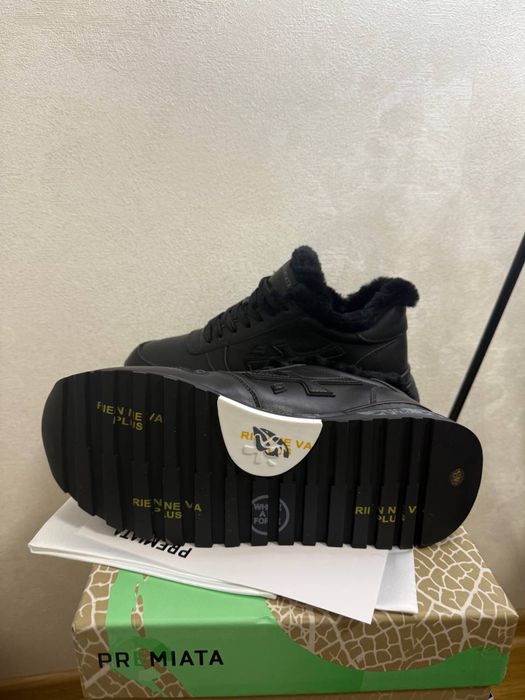 Зимові Шкіряні кросівки Premiata хутро зимние кросовки