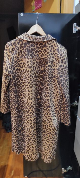 Casaco comprido estampado animal