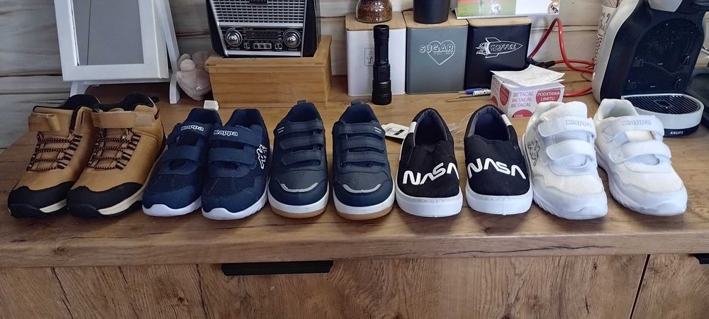 5 par butów dla chłopca 3x32cm 2x33cm, nowe