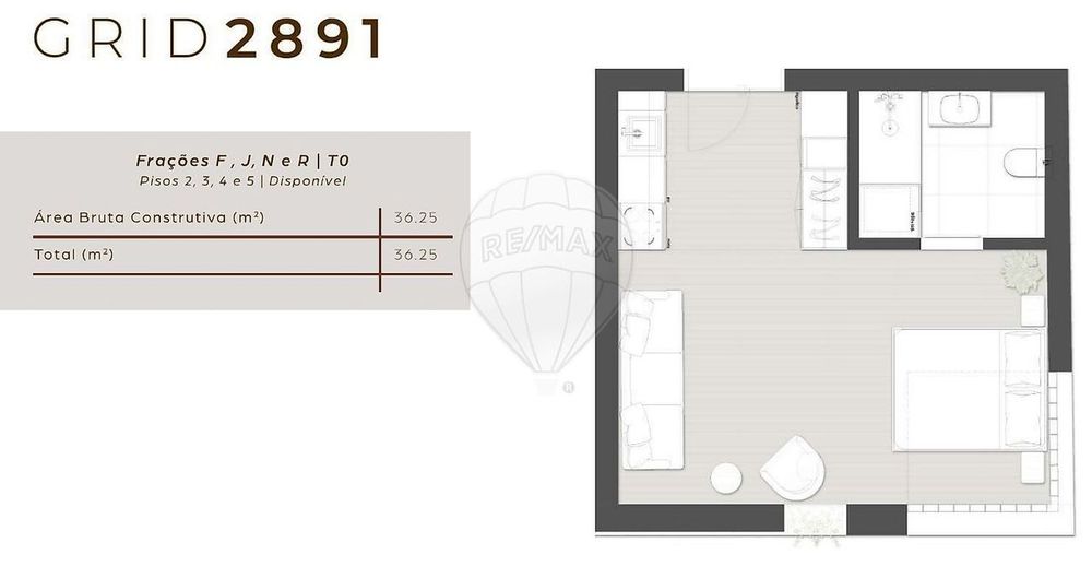 Apartamento T0 para venda