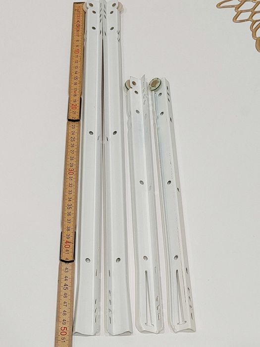 Направляющие роликовые мебельные для ящиков. L-35см и 50см. Белые.