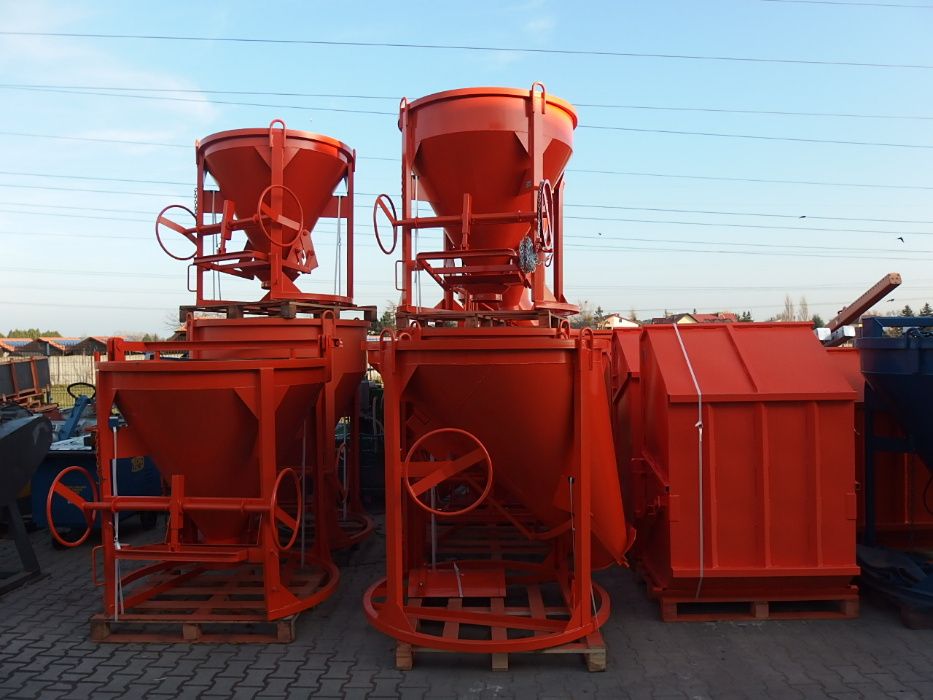 Kubeł pojemnik zbiornik dźwigowy do betonu ZB 500/2000L kastra bomba