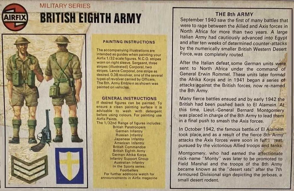 Modelismo figuras Airfix , British 8th Army, escala 1:32