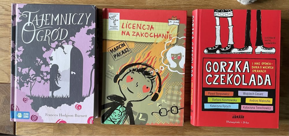 3 x Książka dla młodego Czytelnika Gorzka Czekolada, Licencja, Ogród