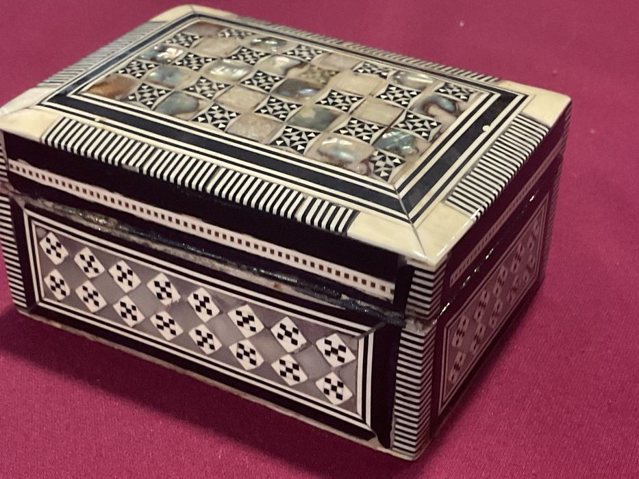 Caixa joias moorish style mosaic madre pérola 10x07x5,5 cm