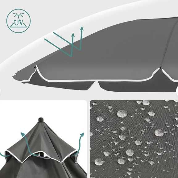 Nowy parasol / śr. 160cm /  uchylny / regulowany / SONGMICS / W1220!