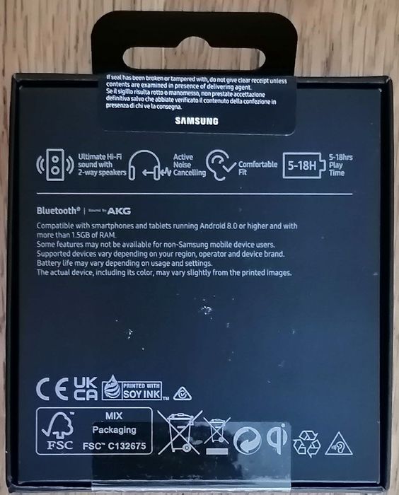 Auriculares bluetooth Samsung Galaxy Buds2 Pro- novo, 3 anos garantia