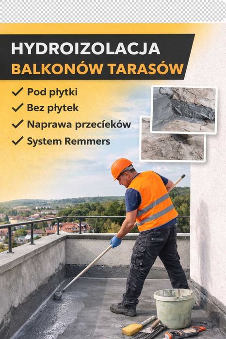 Hydroizolacja balkonów i tarasów | Pod płytki i bez płytek | Łódź