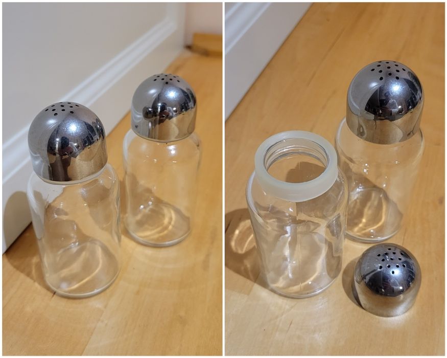 Artigos cozinha: tábua queijos, saleiro e pimenteiro, caneca, copo gin