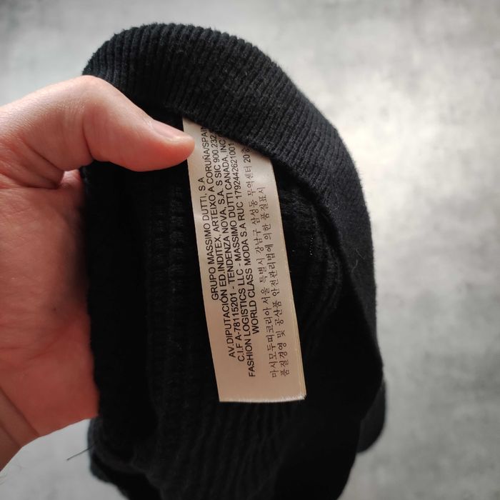 MĘSKA Elegancka PREMIUM Bluza Pleciona Massimo Dutti Italy Czarna