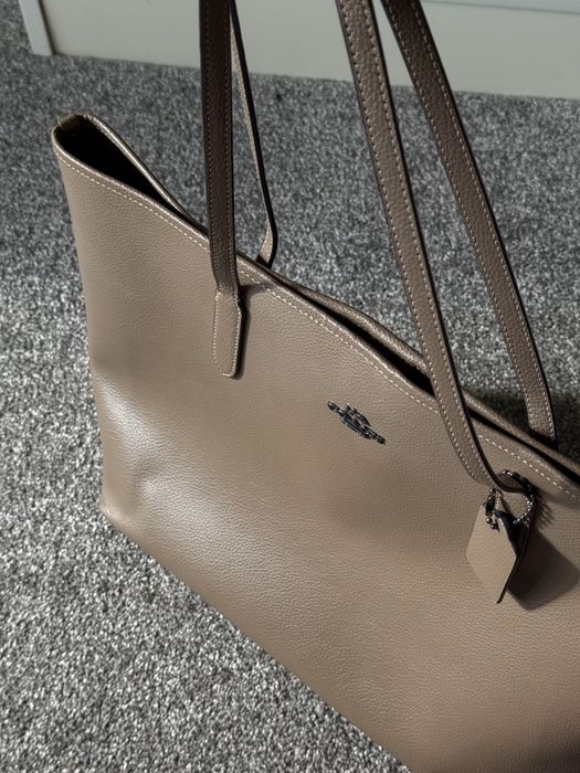 Coach Pebble Leather City Tote велика коричнева сумка