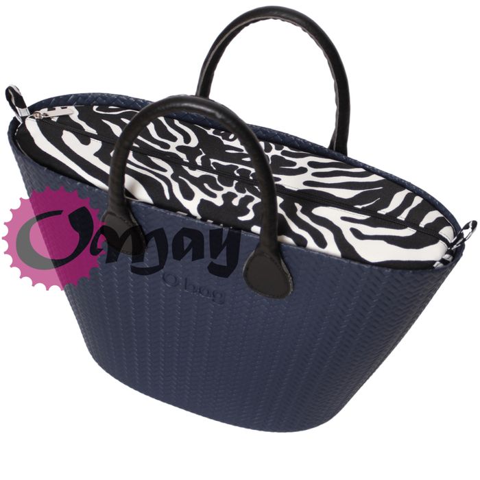 Czarny organizer do OBAG KNIT MINI Playa Mini zebra 2 kieszenie OMAY