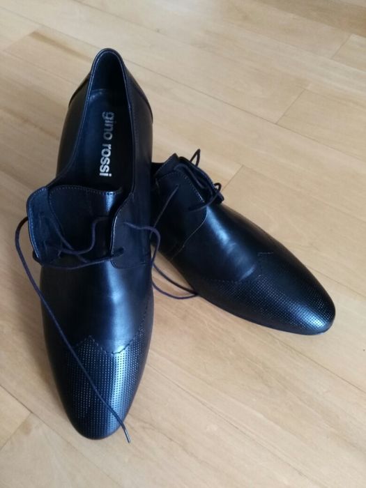 Buty GINO ROSSI r.44, czarne, męskie,nowe.