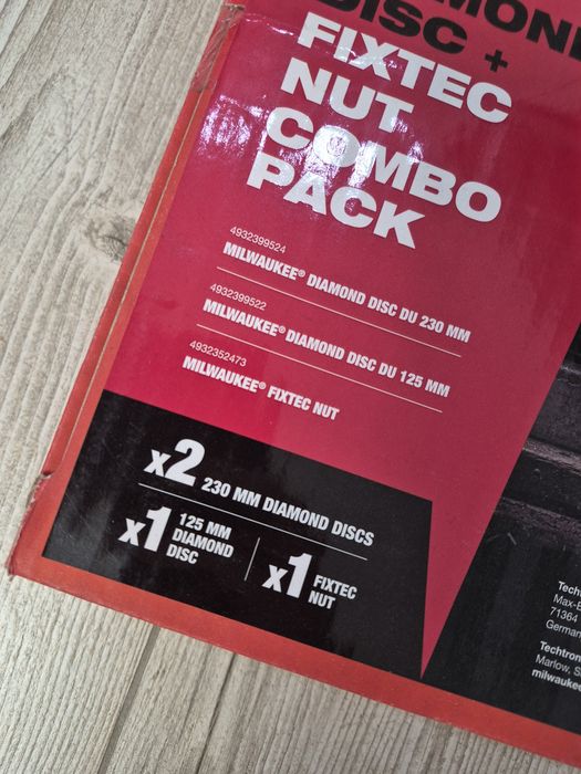 Zestaw Milwaukee: 2x Tarcza Diamentowa 230mm + 125mm + Nakrętka FIXTEC