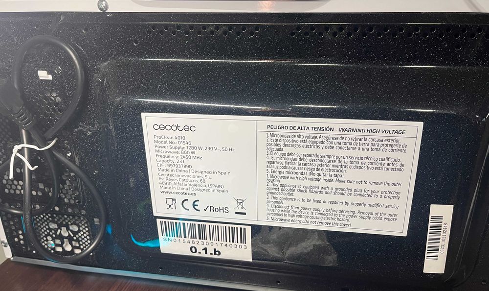 Kuchenka mikrofalowa Cecotec ProClean 4010 BIAŁA