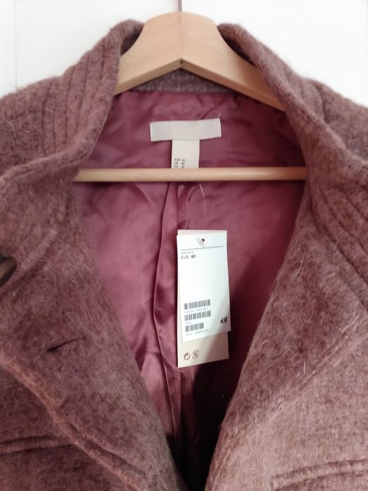 H&M trend premium kurtka płaszcz 40/42 wrzosowy