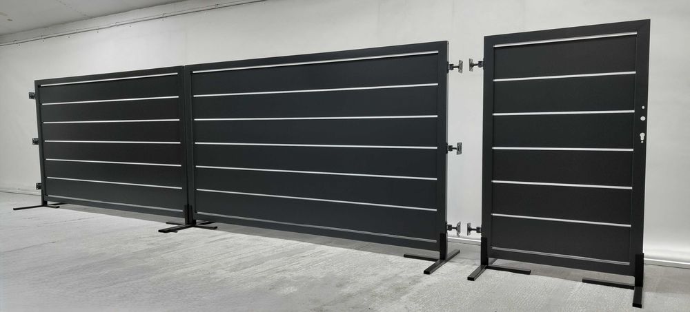 Brama dwuskrzydłowa 5m + furtka 1m - ALUMINIOWA