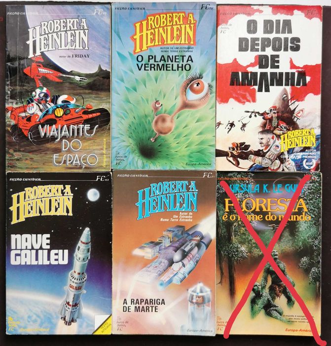 Europa-América, ficção científica. Ursula K. Le Guin, Robert Heinlein