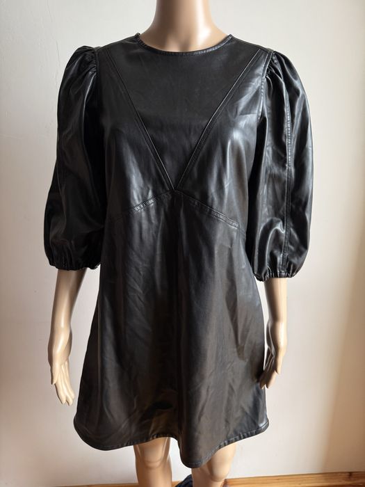 Sukienka a’la skórzana czarna h&m L