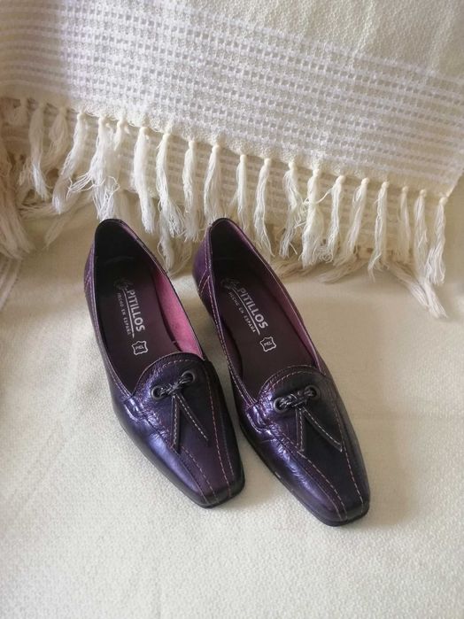 Sapatos castanhos de pele n. 36/37