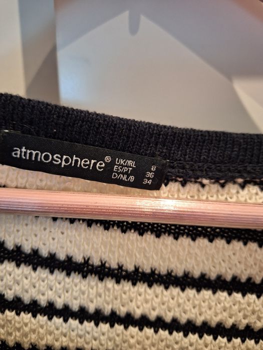 Sweterek Atmosphere r. S XS uk 8 w paski elegancki