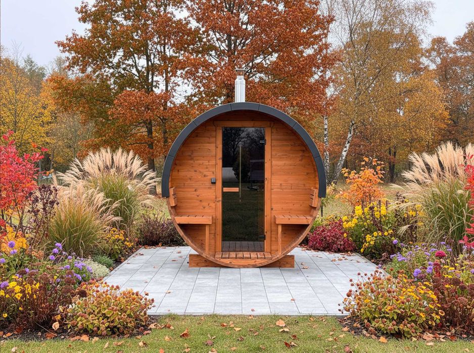 Sauna ogrodowa PREMIUM M1 – Termodrewno Dach pokryty Aluminium
