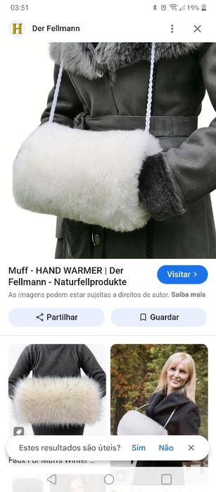 Aquecedor de mãos em pêlo