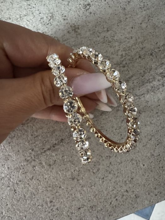 Kolczyki koła cyrkonie 5,5 cm