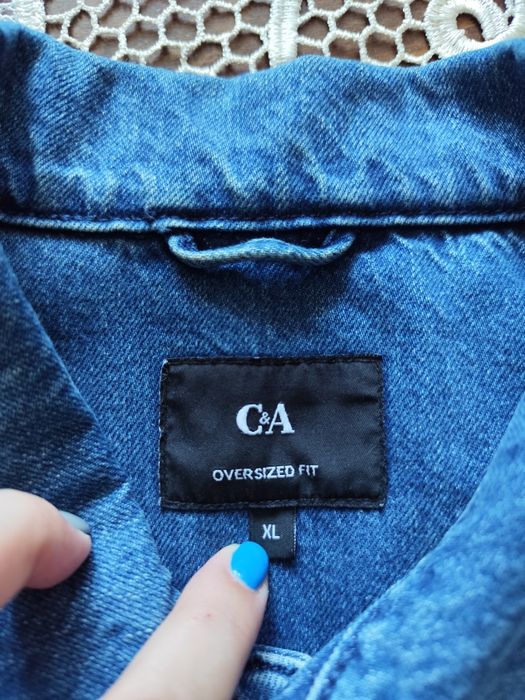 Bawełniana męska koszula jeansowa oversize z krótkimi rękawami rozm XL