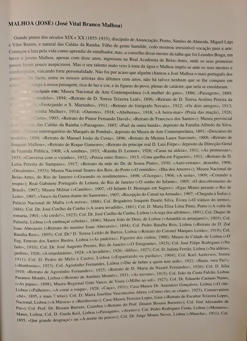 Livro "Mestres da Pintura" da Cordeiro Galerias Arte1998. PORTES GRÁTI
