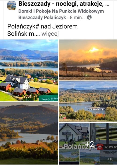 Pokoje z widokiem na J.Solińskie/ Polańczyk/Bieszczady
