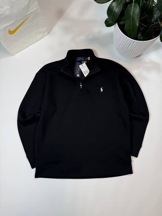 Кофта Polo Ralph Lauren 1/3 чорна з білим логотипом Кофта Поло