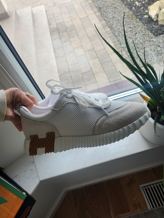 Sneakersy skórzane hermes paris 40