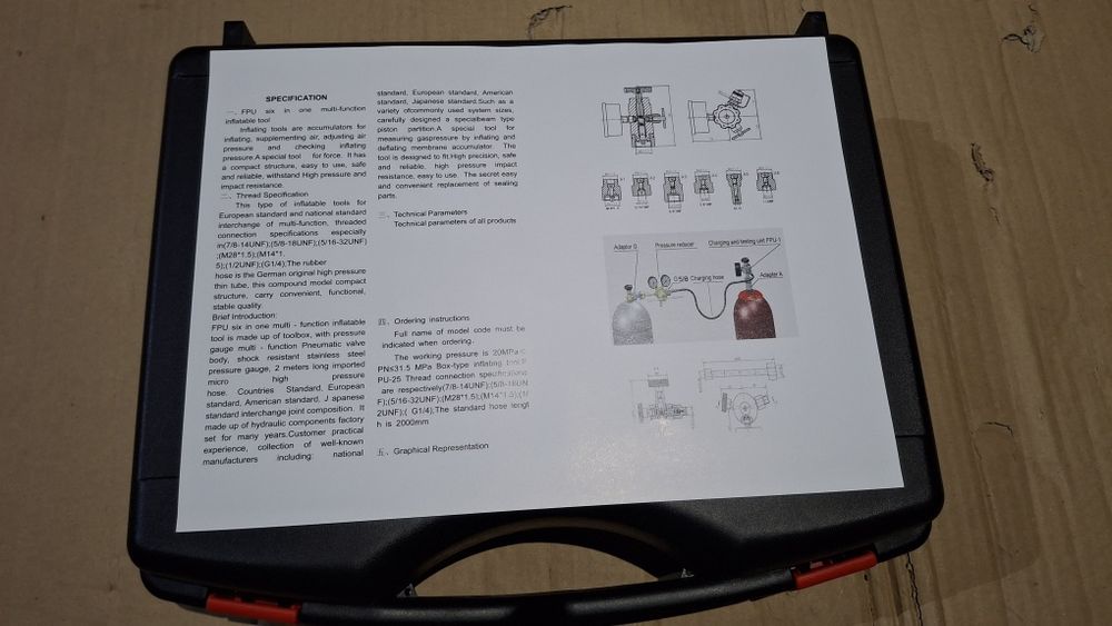 Zestaw do ładowania akumulatorów hydraulicznych FPU / Azot