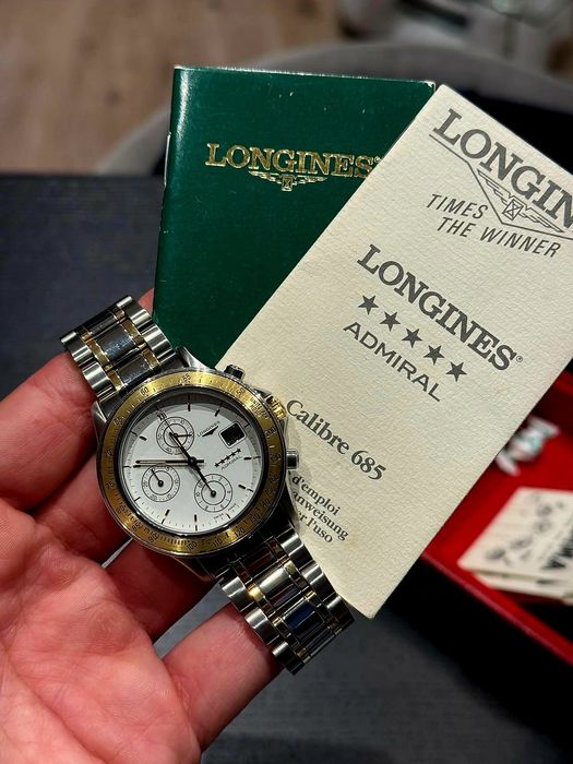Longines Admiral Chronograph 40 mm Ouro 18K/Aço – Full Set – Estado Mint