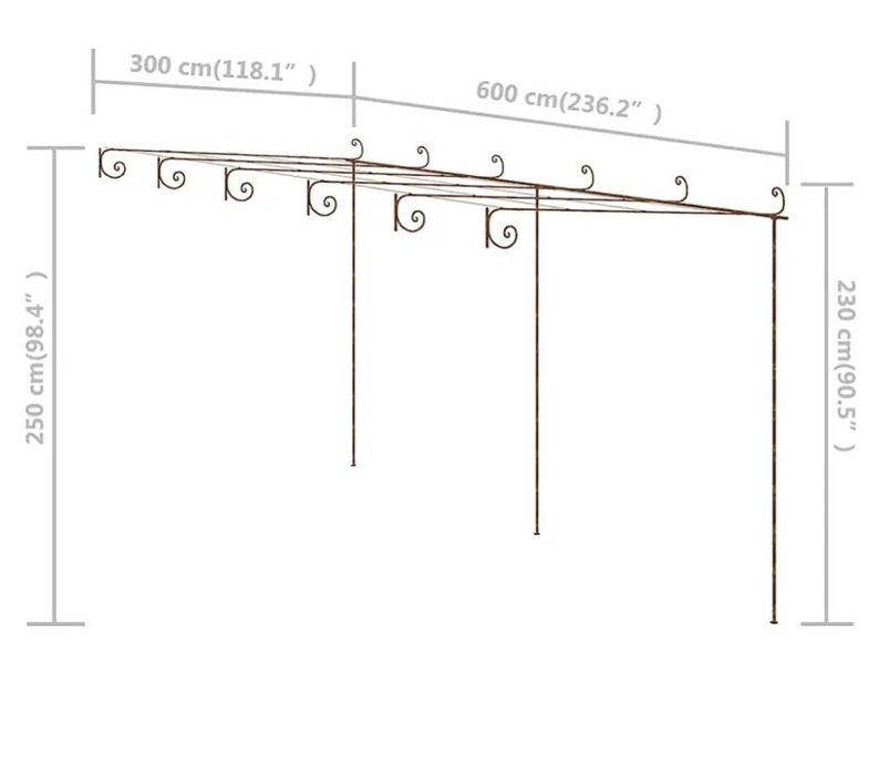Pergola ogrodowa vidaXL 6x3x2,5 m