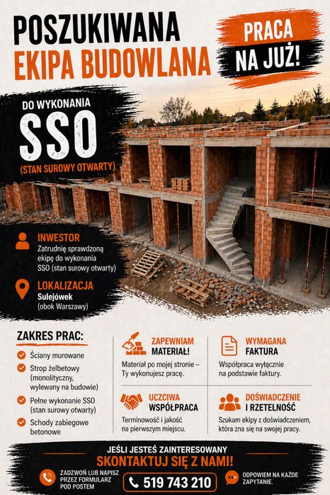 Zlece budowe bliźniaka sso poszukiwana ekipa murarzy murowanie porotherm strop żelbetowy termin - JUŻ