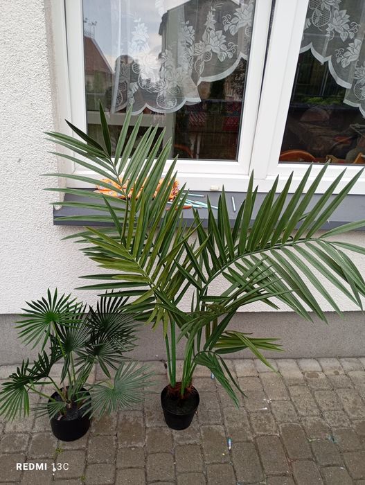 sztuczne rośliny w doniczkach