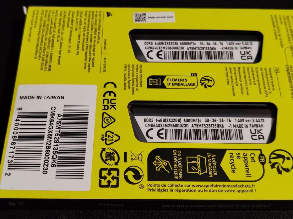 Pamięć RAM DDR5 Corsair 64GB 6000Mhz CL30 z gwarancją MediaExpert